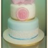 lace and bow tiered cake