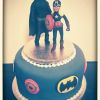 Batman and captain america cake