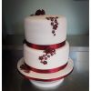 Burgandy flower wedding cake